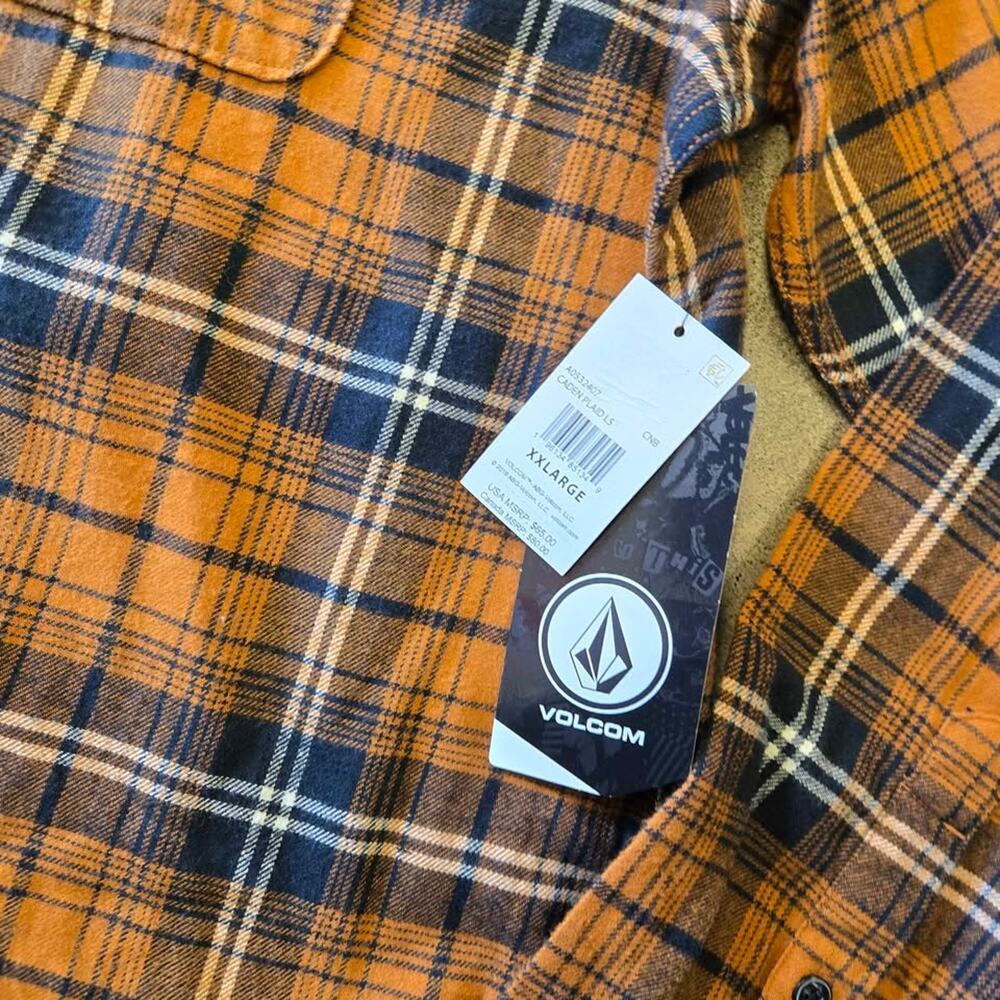 Volcom Caden Plaid Long Sleeve Flannel - New with tags ORP $65 Men's XXL - Picture 2 of 9